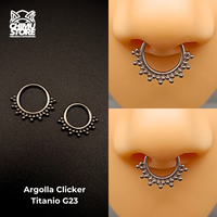 Argolla Clicker Titanio G23 - Bordeado de Cuentas (1,2mm) (16G)