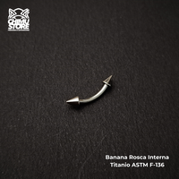 NEW Banana Rosca Interna Titanio ASTM F-136 - Puntas 3mm (1,2mm) (16G)