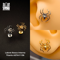 NEW Labret (HC) Titanio ASTM F-136 - Araña 002 (1,2mm;8mm) (16G)