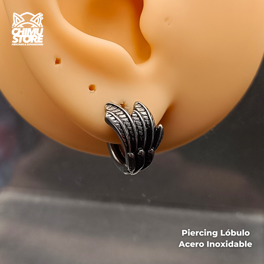 Piercing Lobulo Acero Inoxidable - Plumas (1mm;10mm) (18G)