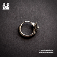 NEW Piercing Lobulo Acero Inoxidable - Cabeza de Dragón (1mm;11mm)