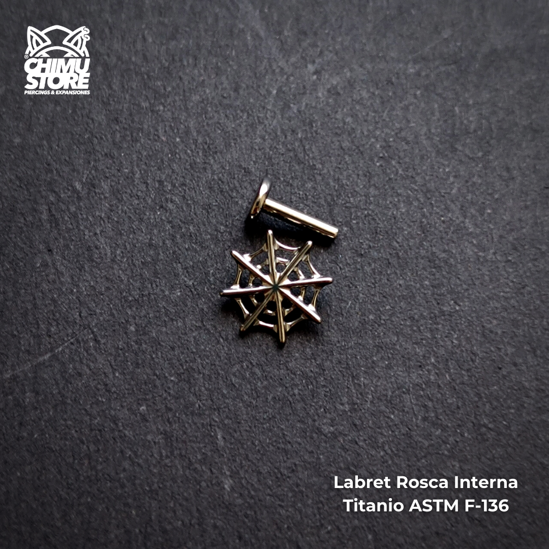 Labret Titanio ASTM F-136 - Telaraña (1,2mm;6mm) (16G)