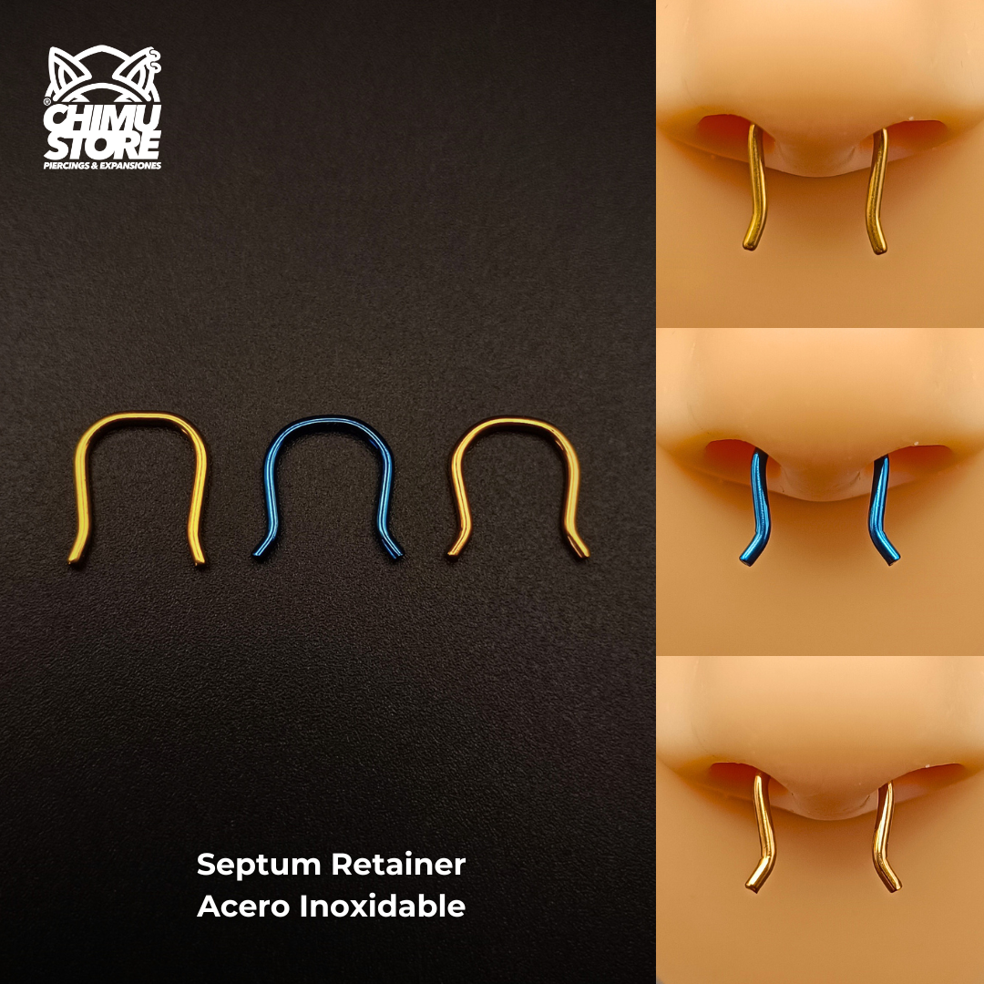 NEW Septum Retainer Acero Inoxidable - Forma de U (1,2mm) (16G)
