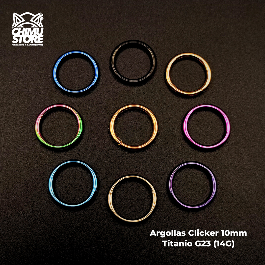 NEW Argollas Clicker Titanio G23 - Tamaño 10mm (1,6mm;10mm) (14G)