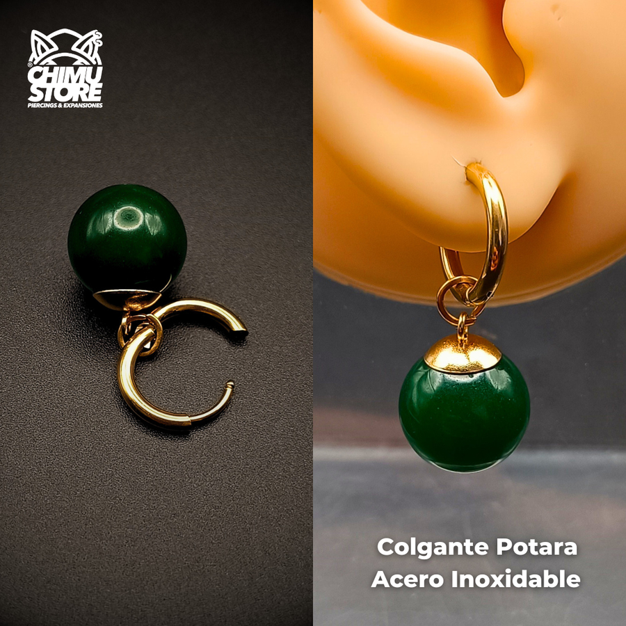 NEW Colgante Acero Inoxidable - Aros Potara Verde Black Goku (1mm;10mm) (18G)