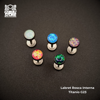 Labret Titanio G23 - Piedra Opalita de 4mm (1,2mm;8mm) (16G)