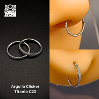NEW Argolla Clicker Titanio G23 - Zirconias Laterales (1,2mm) (16G)