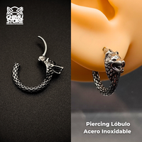 NEW Piercing Lobulo Acero Inoxidable - Cabeza de Lobo 02 (1mm;11mm)