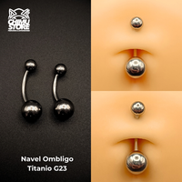 Navel Ombligo (HC) Titanio G23 - Basico Bolita de 8mm (1,6mm) (14G)