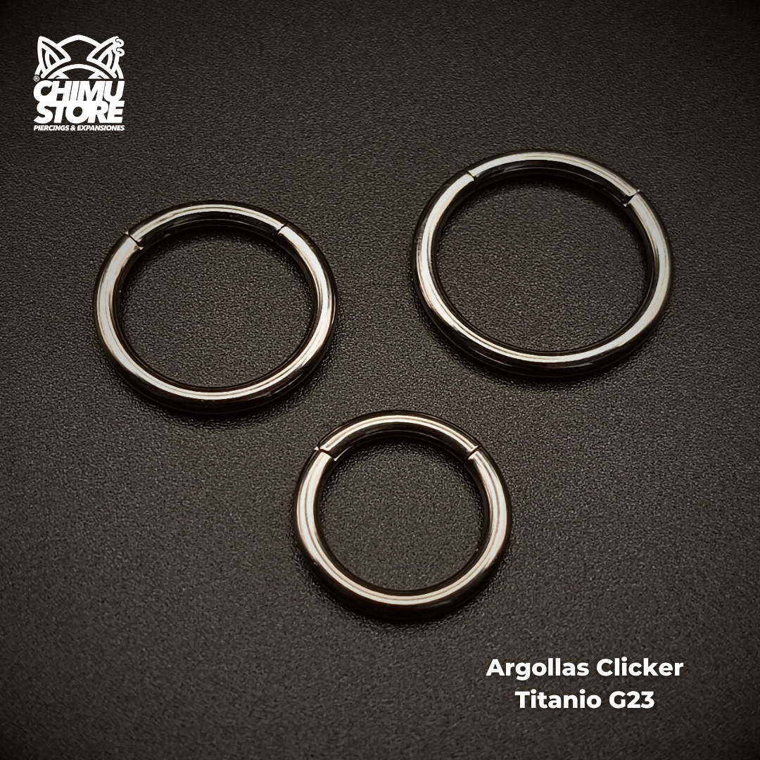 NEW Argollas Clicker Titanio G23 - Plateadas (2mm) (12G)