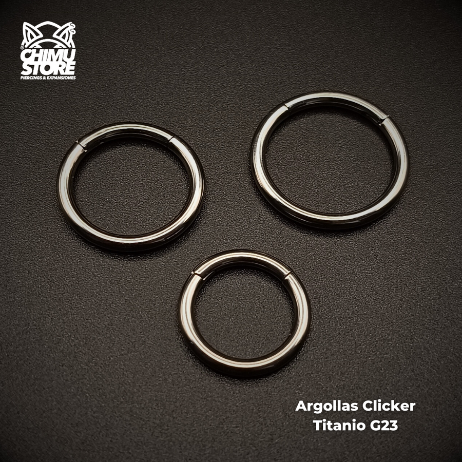 NEW Argollas Clicker Titanio G23 - Plateadas (2mm) (12G)
