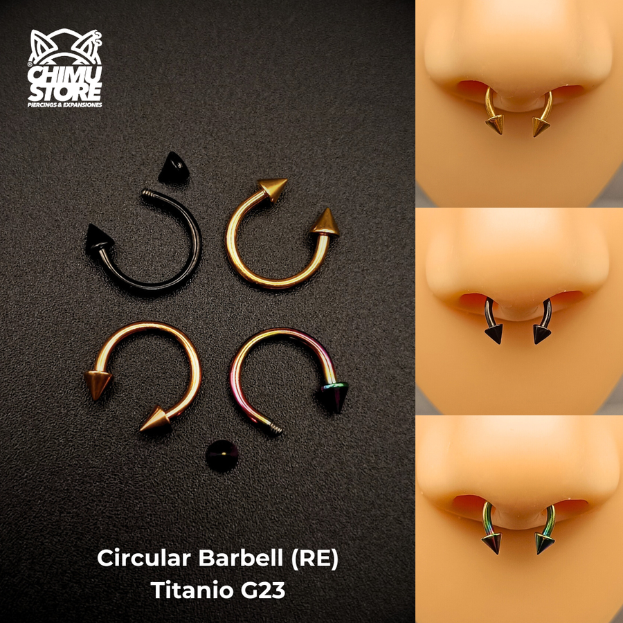 NEW Circular Barbell (RE) Titanio G23 - Puntas Tamaño 8mm (1,2mm;16G)
