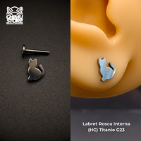 NEW Labret (HC) Titanio G23 - Gato 004 Sentado (1,2mm;8mm) (16G)