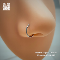 NEW Nostril Argolla Clicker Titanio ASTM F-136 - Lisa (0,8mm) (20G)