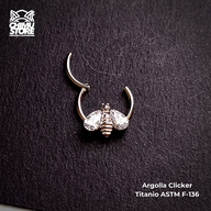 NEW Argolla Clicker Titanio ASTM F-136 - Abeja Alas Zirconias (1,2mm;10mm) (16G)