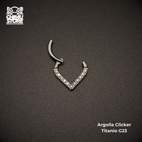 NEW Argolla Clicker Titanio G23 - En Punta Zirconias Frontales (1,2mm) (16G)