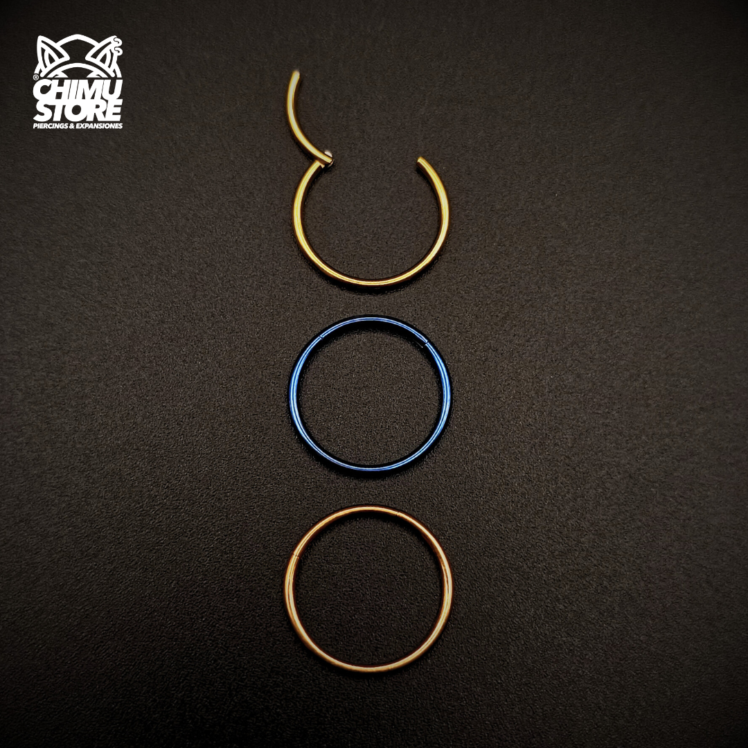 NEW Argollas Clicker Titanio G23 - Lisas Tamaño 14mm (1,2mm) (16G)