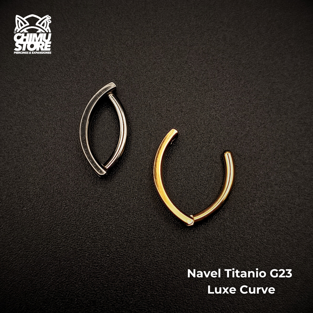 Navel Ombligo Clicker Titanio G23 - Luxe Curve Liso (1,6mm) (14G)