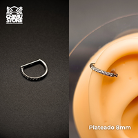 NEW Argolla Clicker Titanio G23 - Forma D Zirconias Laterales (1,2mm) (16G)