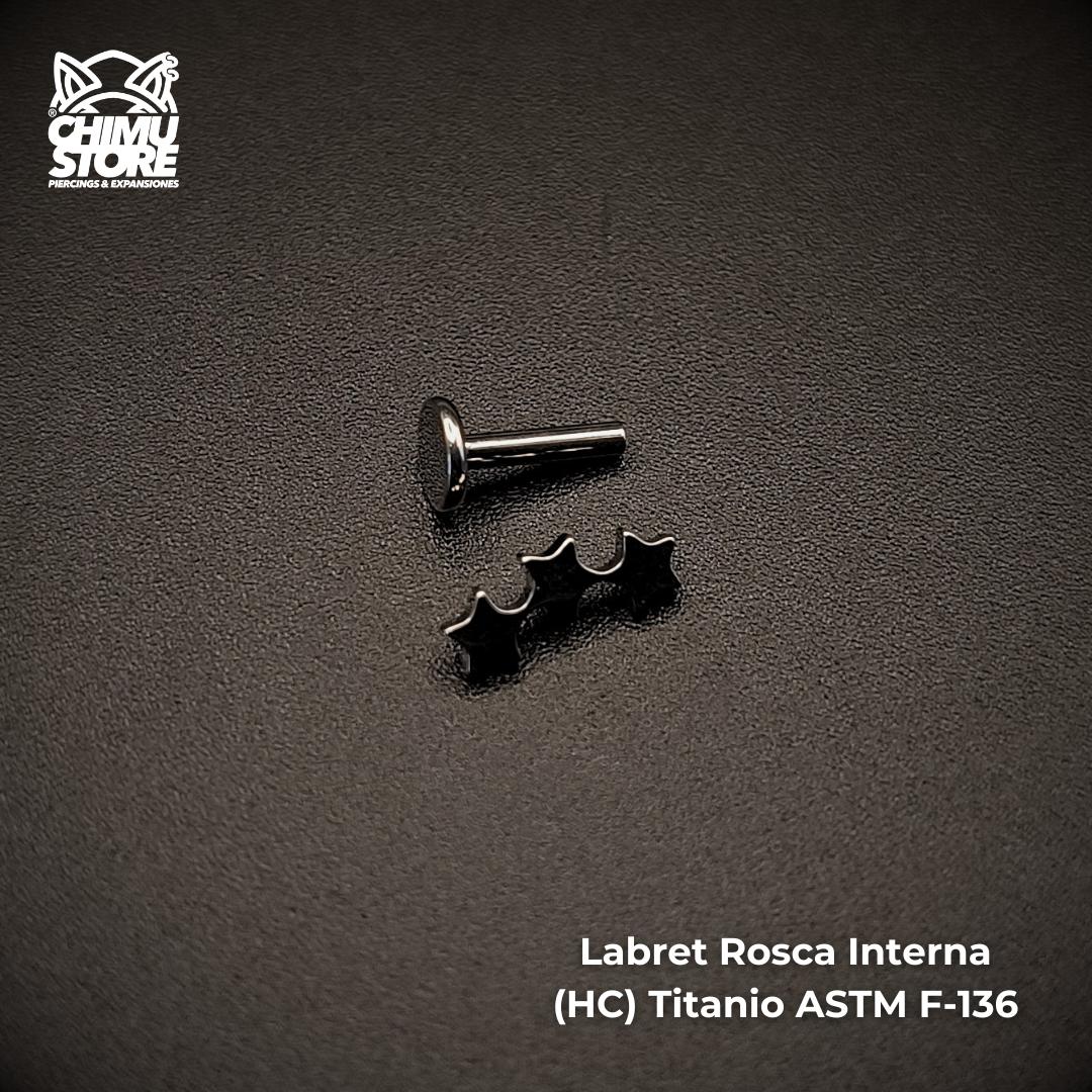 NEW Labret (HC) Titanio ASTM F-136 - Cluster 3 Estrellas (1,2mm;6mm) (16G)