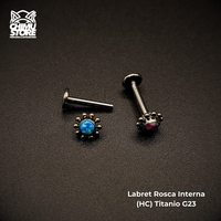 NEW Labret (HC) Titanio G23 - Opalita Bordeado de Cuentas (1,2mm;8mm) (16G)