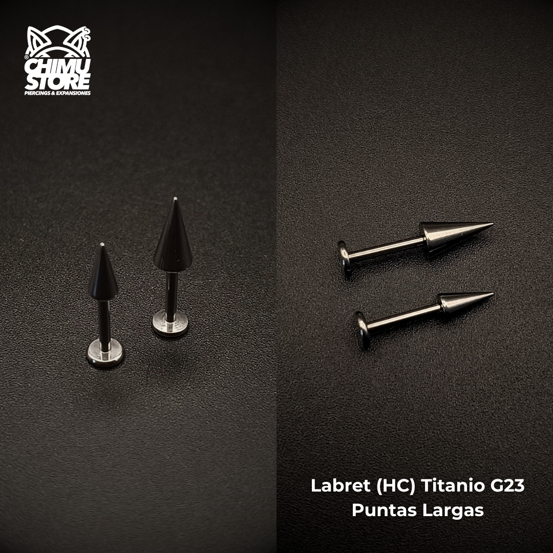NEW Labret (HC) Titanio G23 - Puntas Largas (1,2mm;8mm) (16G)
