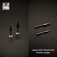 NEW Labret (HC) Titanio G23 - Puntas Largas (1,2mm;8mm) (16G)