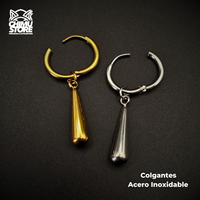 NEW Colgante Acero Inoxidable - Pendiente de Zoro Corto Gota 24mm (1mm;12mm) (18G)