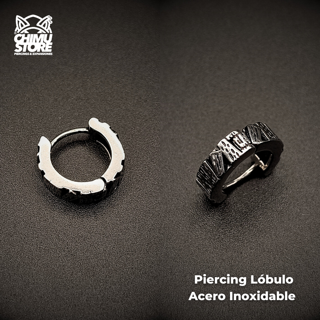 NEW Piercing Lobulo Acero Inoxidable - Efecto Madera (1mm;10mm) (18G)