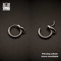 NEW Piercing Lobulo Acero Inoxidable - Cabeza de Serpiente 01 (1mm;10mm)