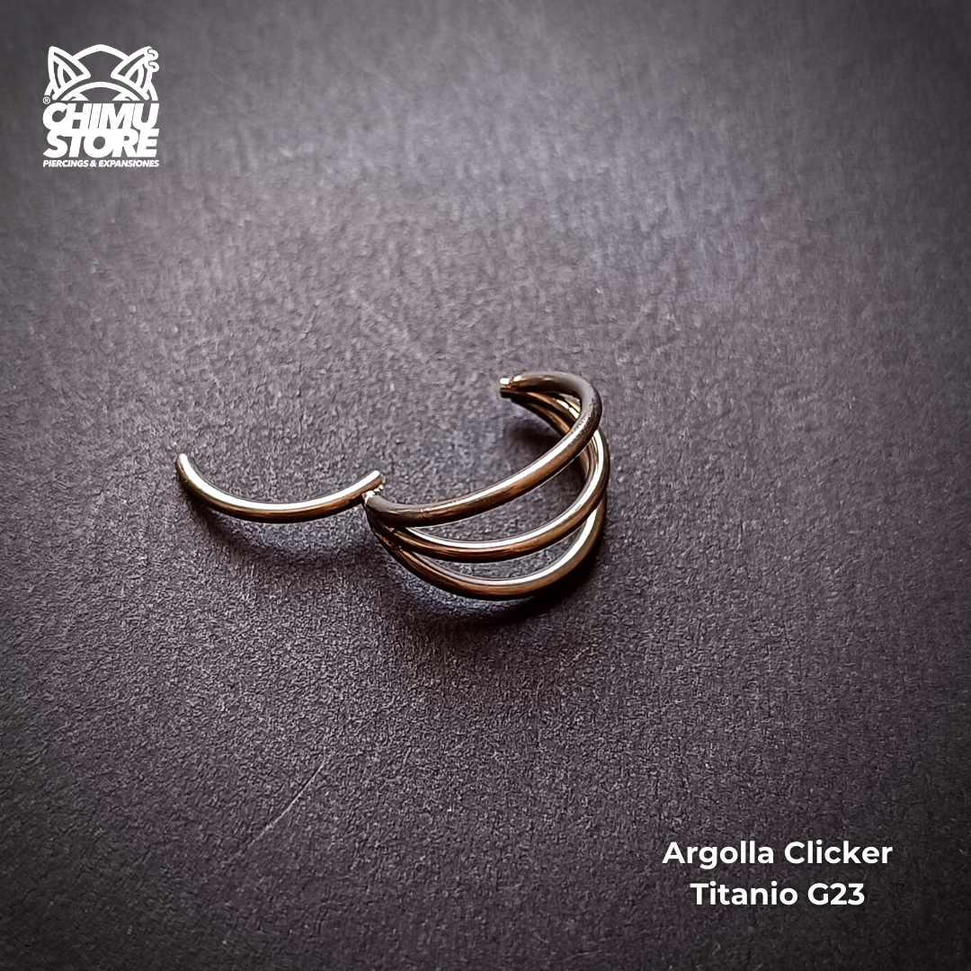NEW Argolla Clicker Titanio G23 - Triple Anillo (1,2mm) (16G)