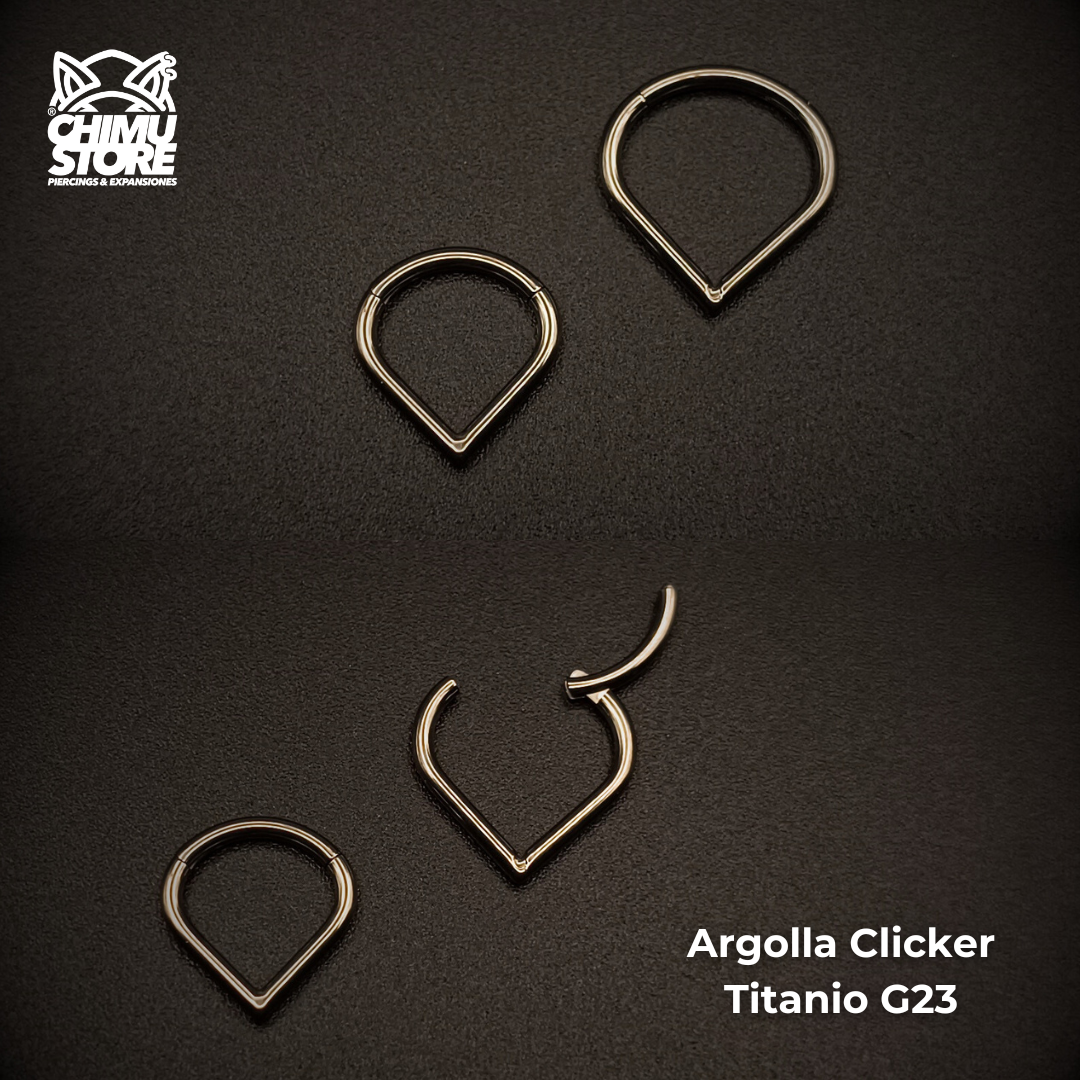 Argolla Clicker Titanio G23 - En Punta Liso (1,2mm) (16G)