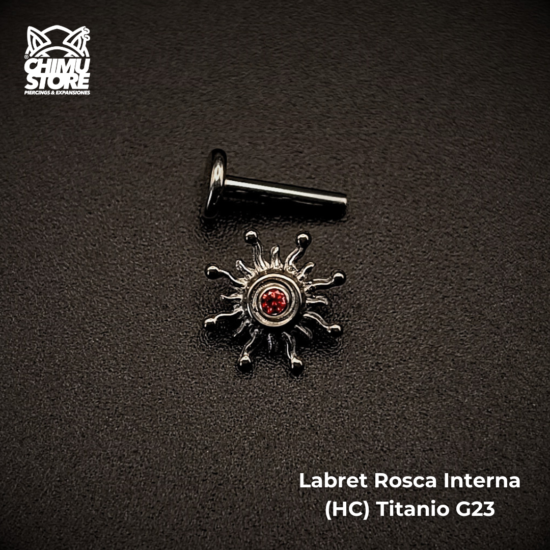 NEW Labret (HC) Titanio G23 - Solar Sigil Zirconia (1,2mm;8mm) (16G)