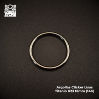 Argollas Clicker Titanio G23 - Tamaño 16mm (1,6mm) (14G)
