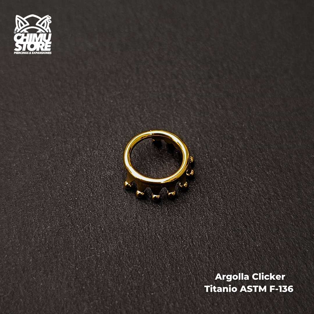 NEW Argolla Clicker Titanio ASTM F-136 - Corona (1,2mm;8mm) (16G)