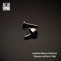 NEW Labret (HC) Titanio ASTM F-136 - Honguito (1,2mm;8mm) (16G)