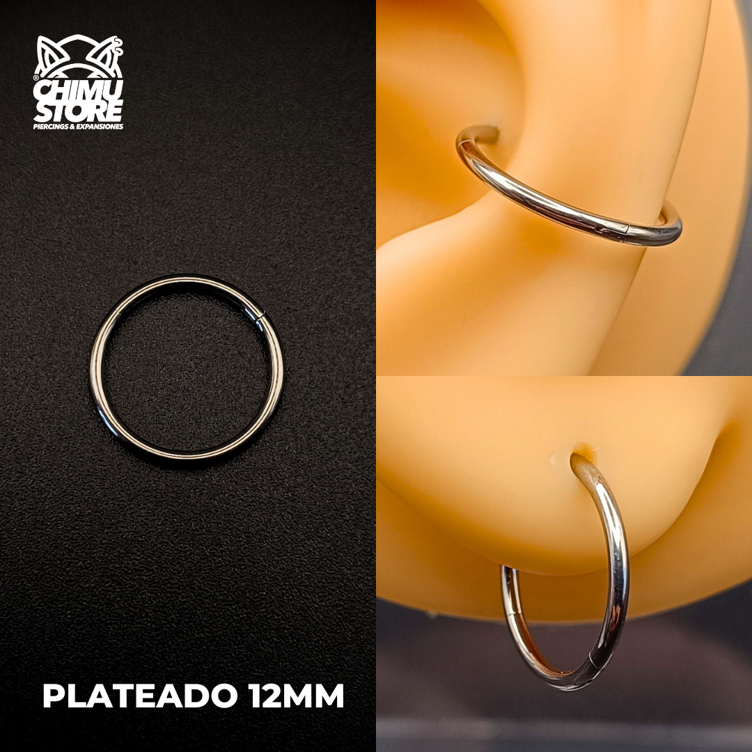 NEW Argollas Clicker Titanio G23 - Lisas Tamaño 12mm (1,2mm) (16G)