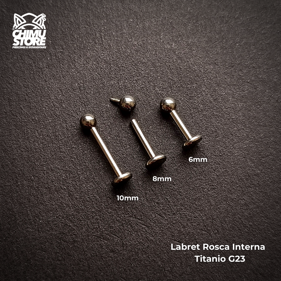NEW Labret Rosca Interna Titanio G23 - Bolita de 3mm (1,2mm) (16G)