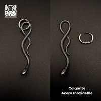 NEW Colgante Lobulo Acero Inoxidable - Serpiente Larga 58mm (1mm;10,5mm) (18G)