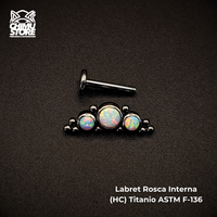 NEW Labret (HC) Titanio ASTM F-136 - Cluster 3 Opalitas y Cuentas (1,2mm;8mm) (16G)