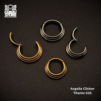 NEW Argolla Clicker Titanio G23 - Triple Argolla Gradiente (1,2mm) (16G)