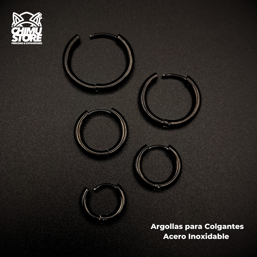 NEW Argollas para Colgantes Acero Inoxidable - Negras Grosor 2,5mm (1mm) (18G)