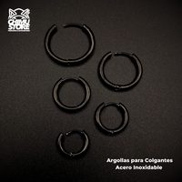 NEW Argollas para Colgantes Acero Inoxidable - Negras Grosor 2,5mm (1mm) (18G)