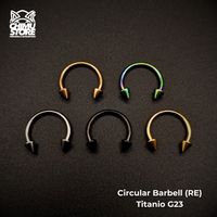Circular Barbell (RE) Titanio G23 - Puntas 3mm Tamaño 10mm (1,2mm) (16G)