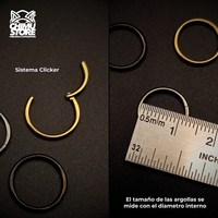 NEW Argollas Clicker Titanio G23 - Tamaño 11mm (1,2mm) (16G)