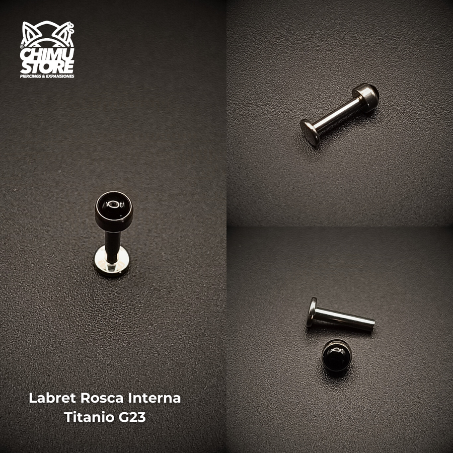 NEW Labret Titanio G23 - Piedra Onix Negra 4mm (16G y 14G)