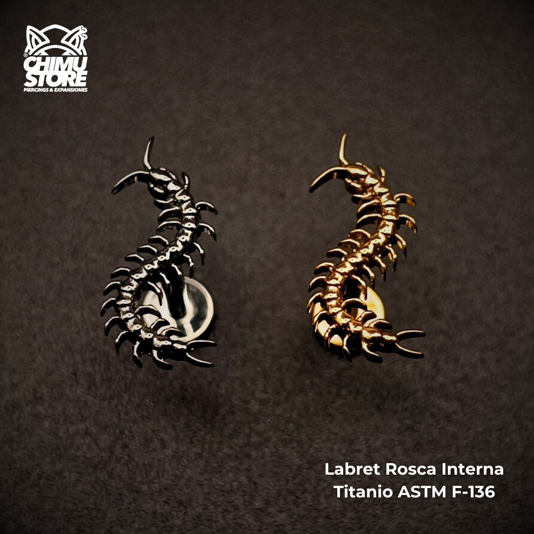 Labret (HC) Titanio ASTM F-136 - Ciempies (1,2mm;8mm) (16G)