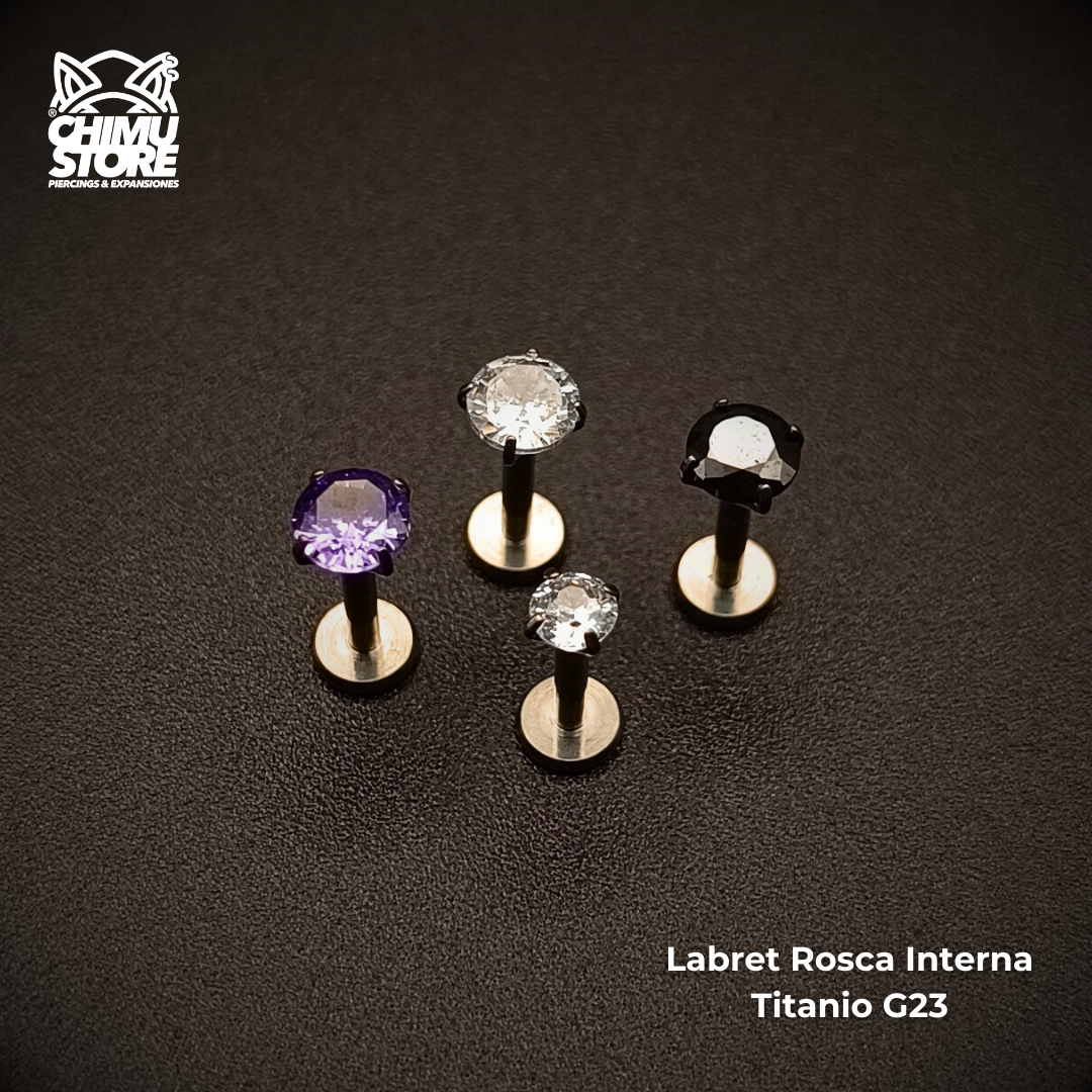 Labret Titanio G23 - Prong Set Zirconia M001 (1,2mm) (16G)