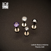 Labret Titanio G23 - Prong Set Zirconia M001 (1,2mm) (16G)