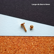 NEW Labret Rosca Interna Titanio ASTM F-136 - Bolita 3mm Dorados (1,2mm) (16G)